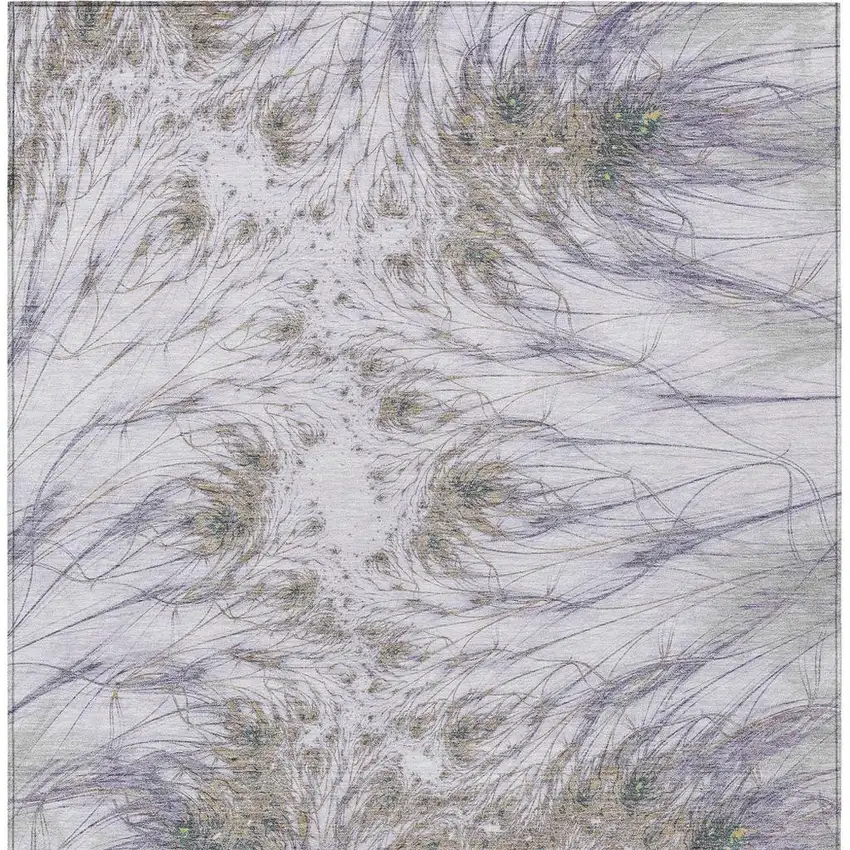 Lavender And Purple Oriental Washable Indoor Outdoor Area Rug Photo 3