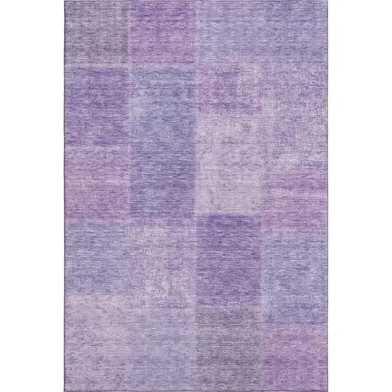 Lavender And Purple Patchwork Washable Area Rug With UV Protection Photo 1