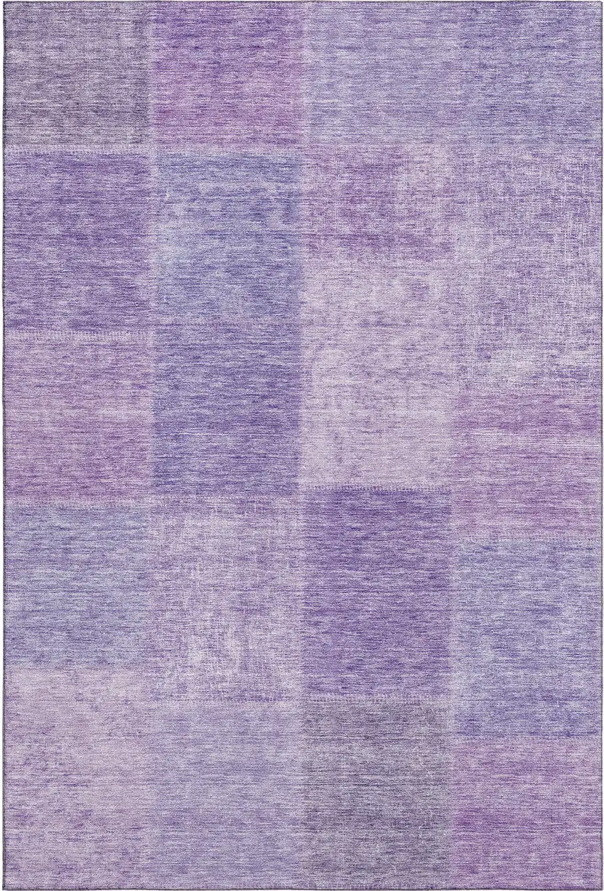 Lavender And Purple Patchwork Washable Area Rug With UV Protection Photo 2