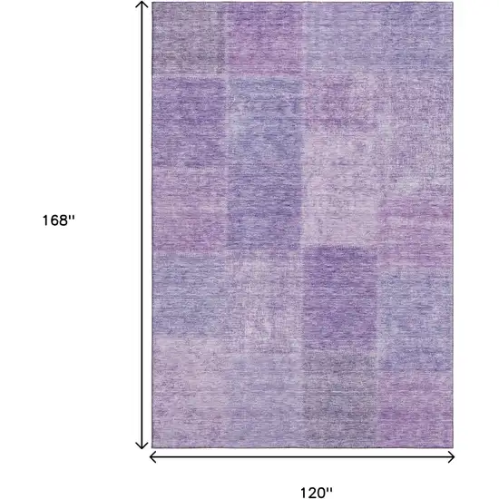 Lavender And Purple Patchwork Washable Area Rug With UV Protection Photo 3