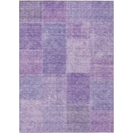 Lavender And Purple Patchwork Washable Indoor Outdoor Area Rug Photo 2