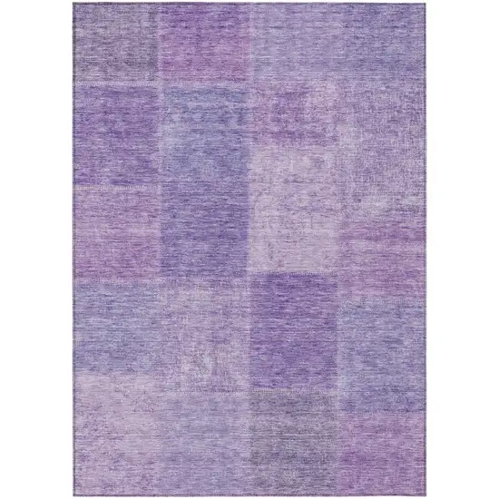 Lavender And Purple Patchwork Washable Indoor Outdoor Area Rug Photo 2