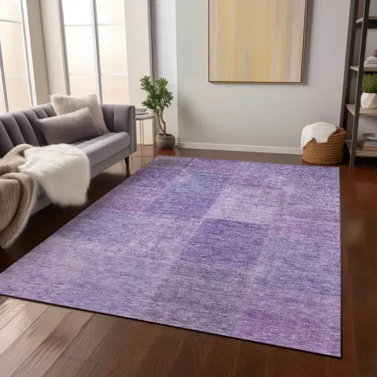 Lavender And Purple Patchwork Washable Indoor Outdoor Area Rug Photo 8