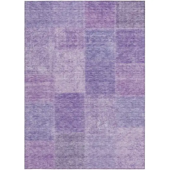 Lavender And Purple Patchwork Washable Indoor Outdoor Area Rug Photo 6