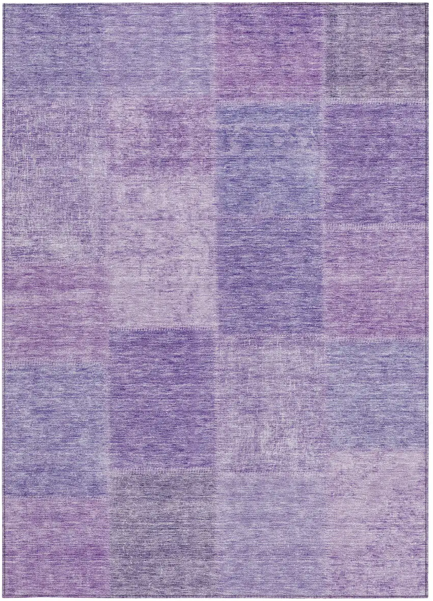 Lavender And Purple Patchwork Washable Indoor Outdoor Area Rug Photo 6