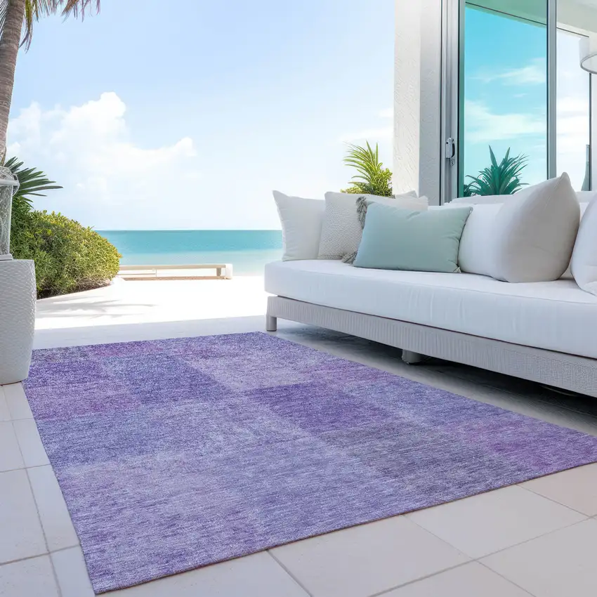 Lavender And Purple Patchwork Washable Indoor Outdoor Area Rug Photo 9
