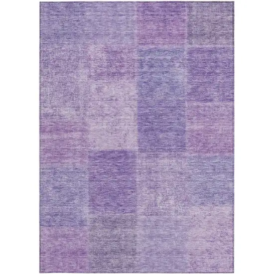 Lavender And Purple Patchwork Washable Indoor Outdoor Area Rug Photo 5