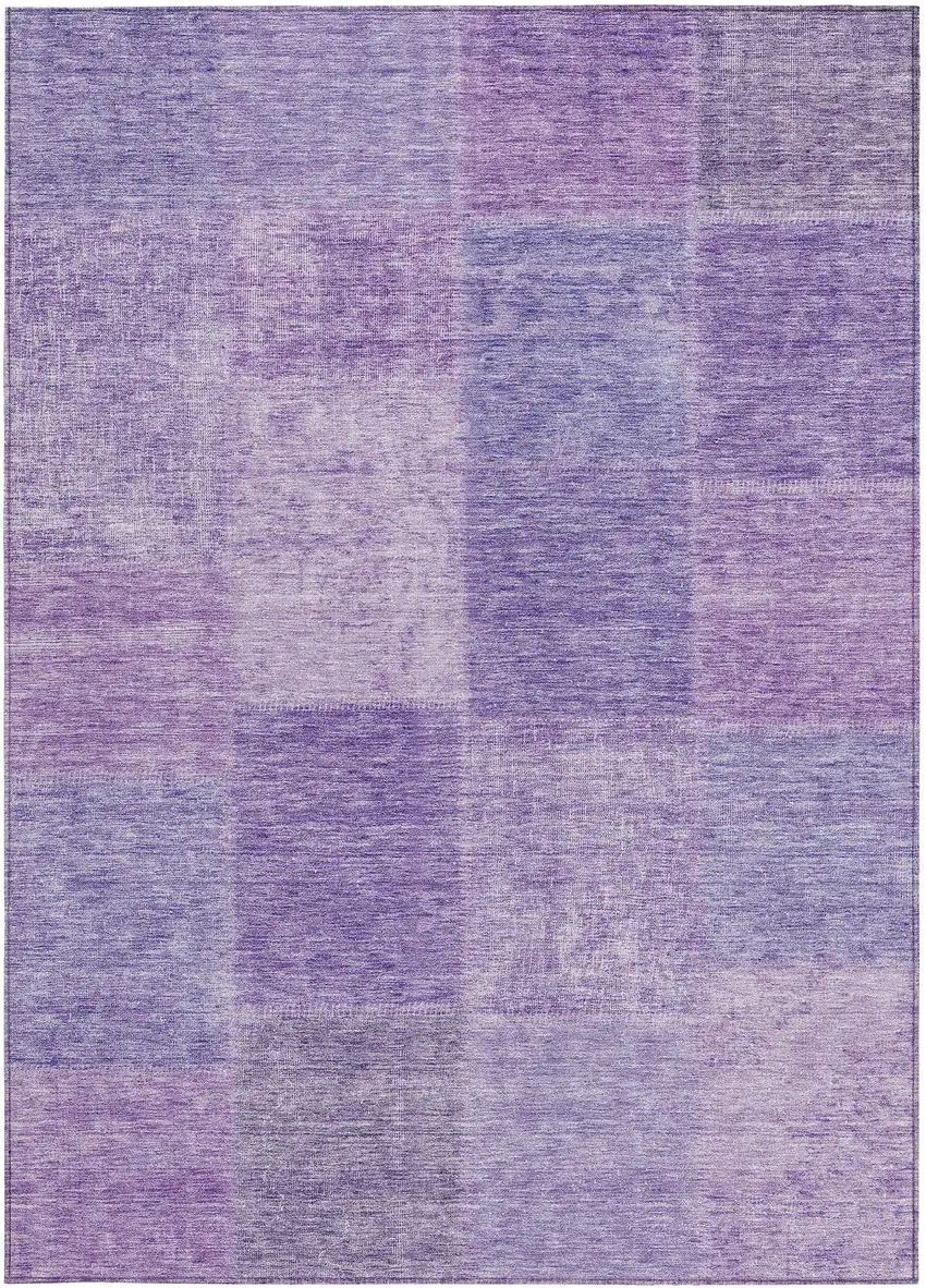 Lavender And Purple Patchwork Washable Indoor Outdoor Area Rug Photo 5
