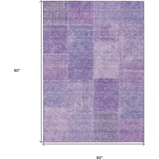 Lavender And Purple Patchwork Washable Indoor Outdoor Area Rug Photo 3