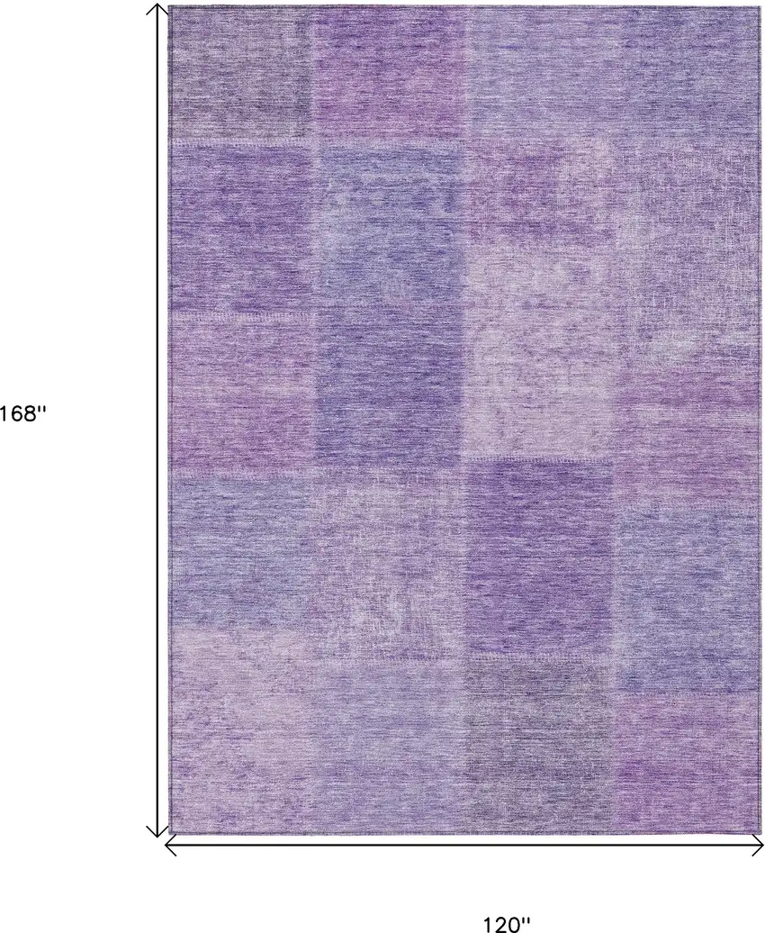 Lavender And Purple Patchwork Washable Indoor Outdoor Area Rug Photo 3