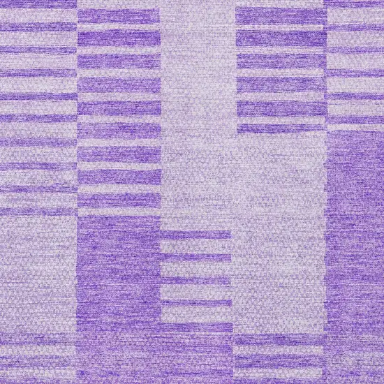 Lavender And Purple Striped Washable Indoor Outdoor Area Rug Photo 5