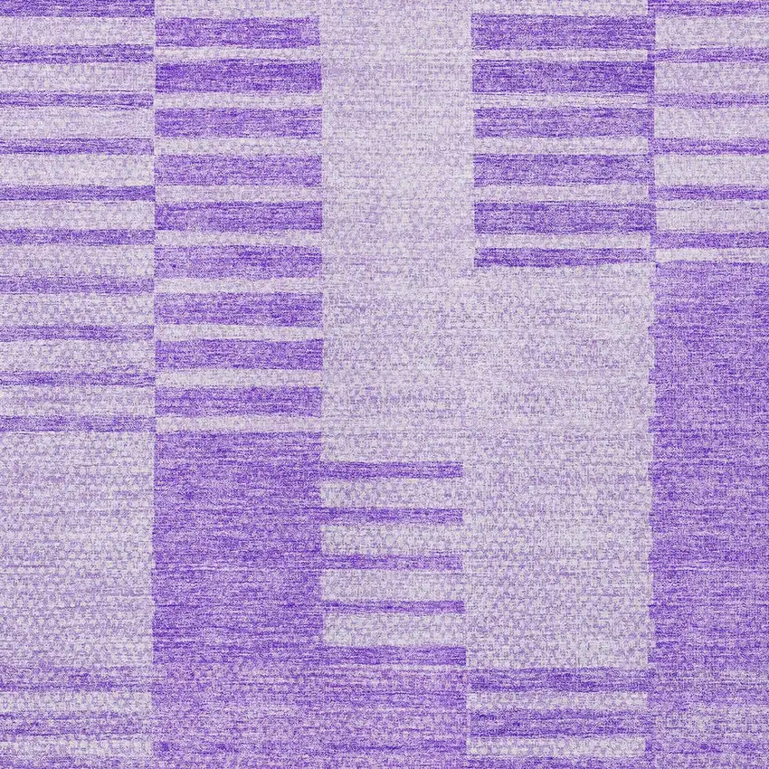 Lavender And Purple Striped Washable Indoor Outdoor Area Rug Photo 5