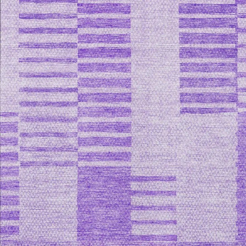 Lavender And Purple Striped Washable Indoor Outdoor Area Rug Photo 5