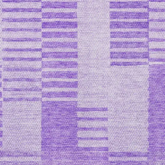 Lavender And Purple Striped Washable Indoor Outdoor Area Rug Photo 5