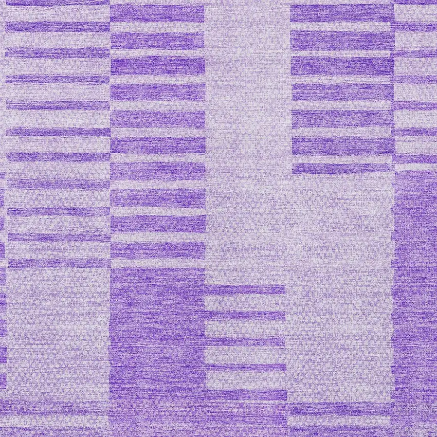 Lavender And Purple Striped Washable Indoor Outdoor Area Rug Photo 5