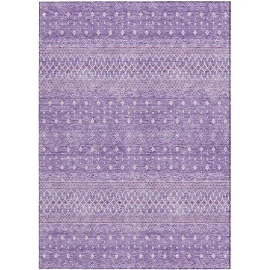 Lavender And Purple Tribal Washable Indoor Outdoor Area Rug Photo 5