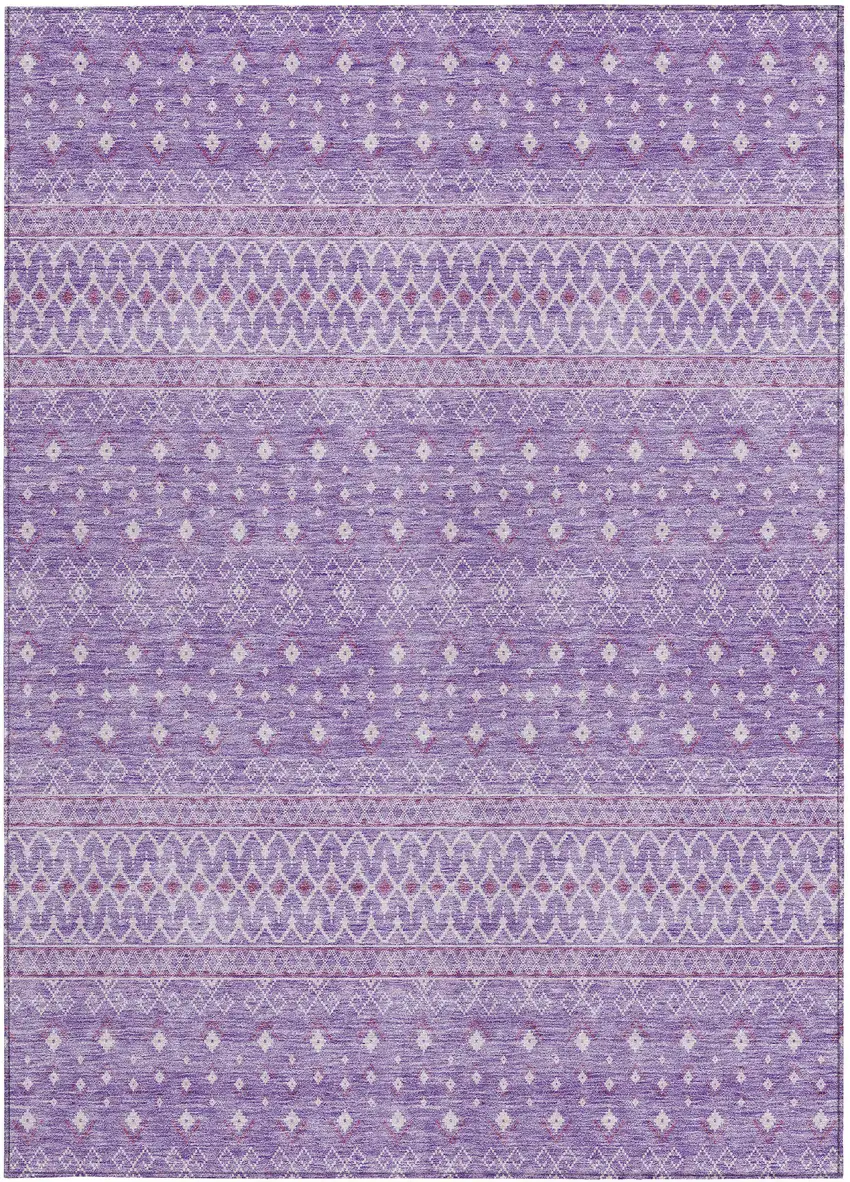 Lavender And Purple Tribal Washable Indoor Outdoor Area Rug Photo 5