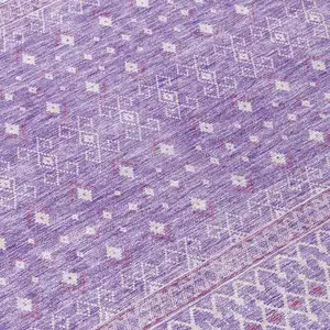 Photo of Lavender And Purple Tribal Washable Indoor Outdoor Area Rug