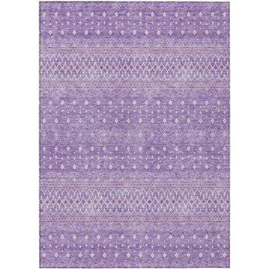 Lavender And Purple Tribal Washable Indoor Outdoor Area Rug Photo 1