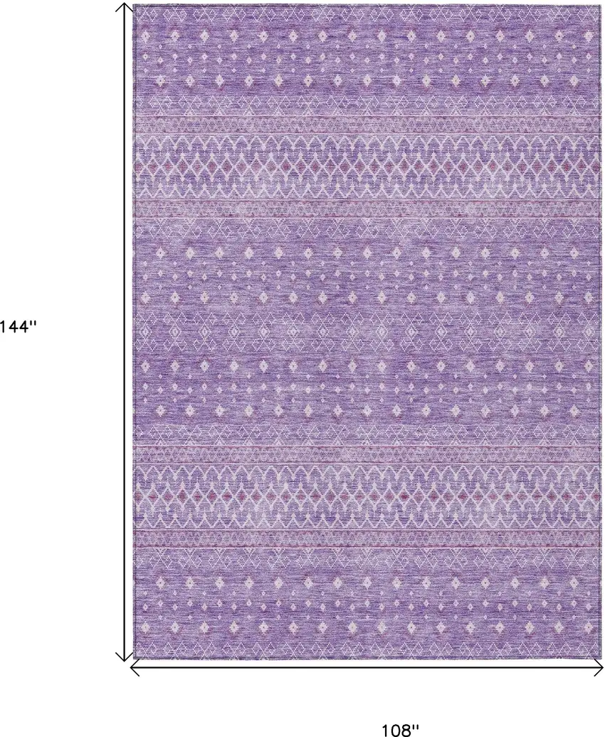 Lavender And Purple Tribal Washable Indoor Outdoor Area Rug Photo 3