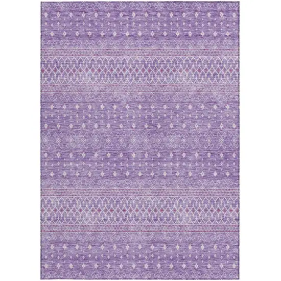Lavender And Purple Tribal Washable Indoor Outdoor Area Rug Photo 5