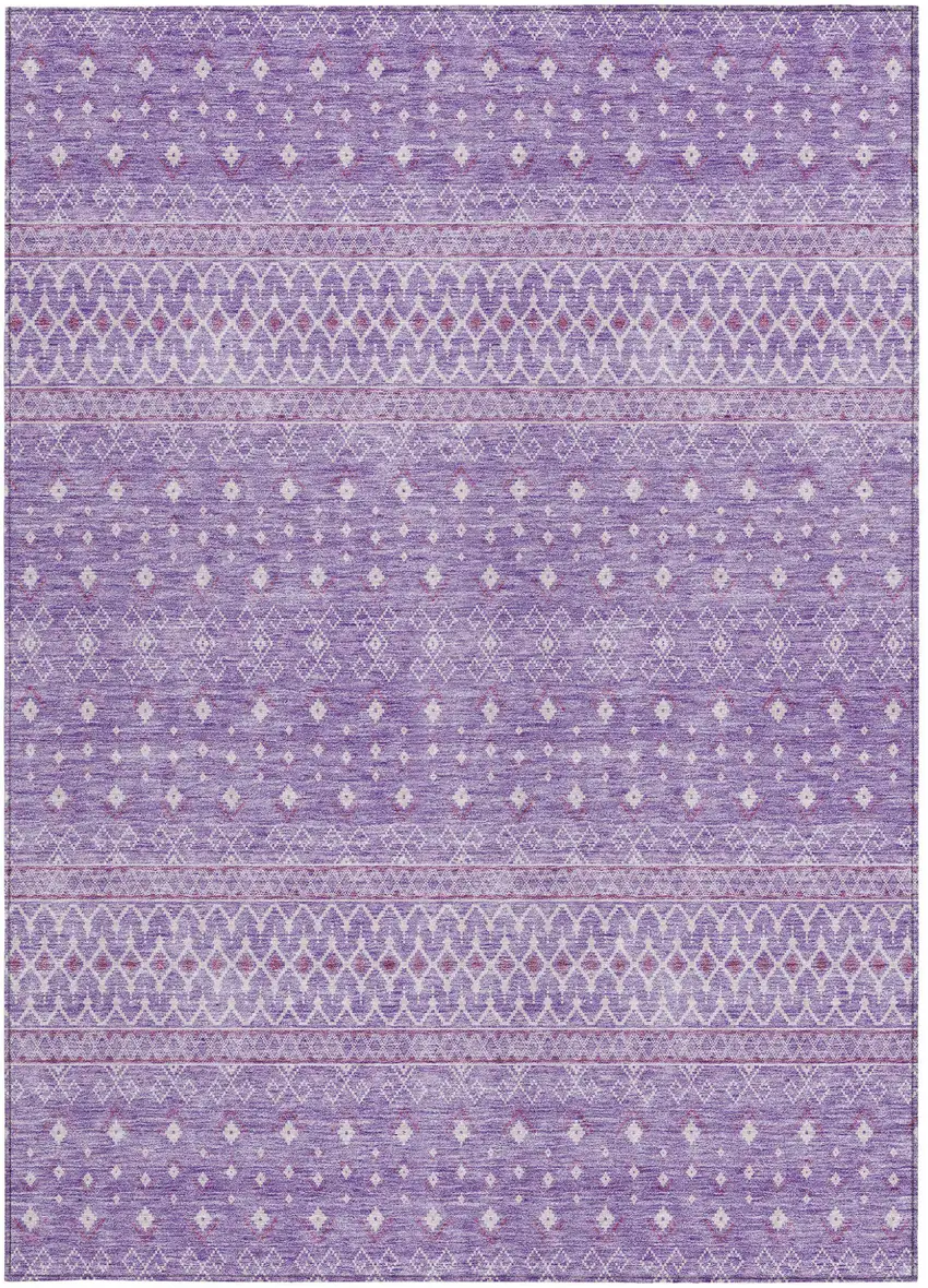 Lavender And Purple Tribal Washable Indoor Outdoor Area Rug Photo 5