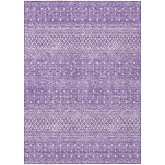 Lavender And Purple Tribal Washable Indoor Outdoor Area Rug Photo 1