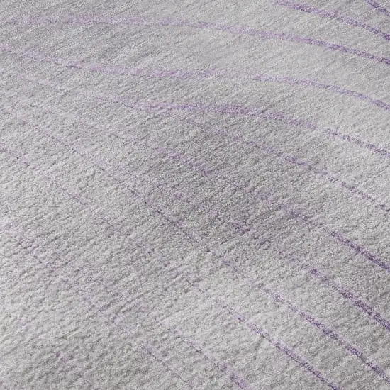 Lavender And Silver Abstract Washable Area Rug With UV Protection Photo 8