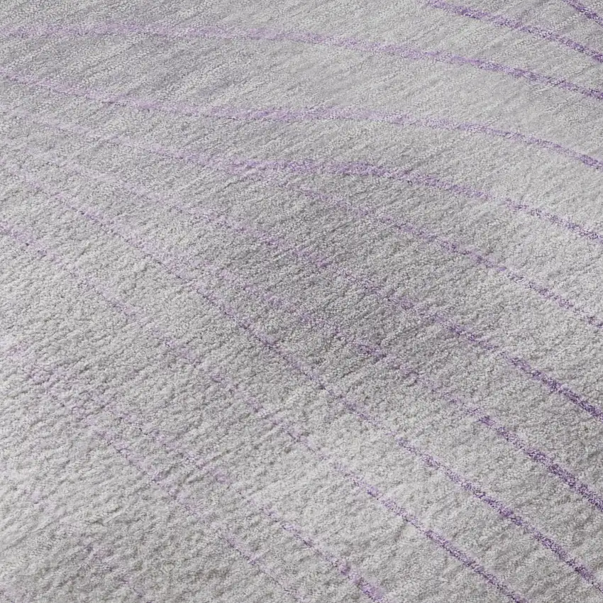 Lavender And Silver Abstract Washable Area Rug With UV Protection Photo 8