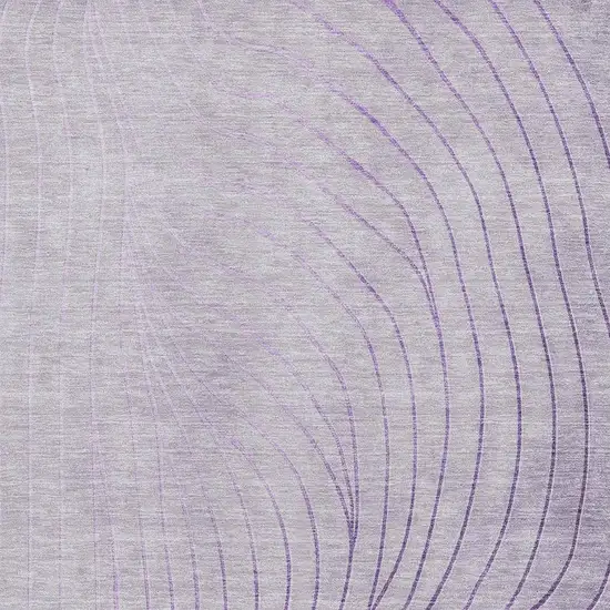 Lavender And Silver Abstract Washable Area Rug With UV Protection Photo 3