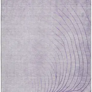 Photo of Lavender And Silver Abstract Washable Area Rug With UV Protection