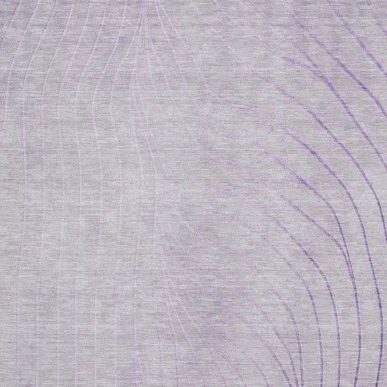 Lavender And Silver Abstract Washable Area Rug With UV Protection Photo 3