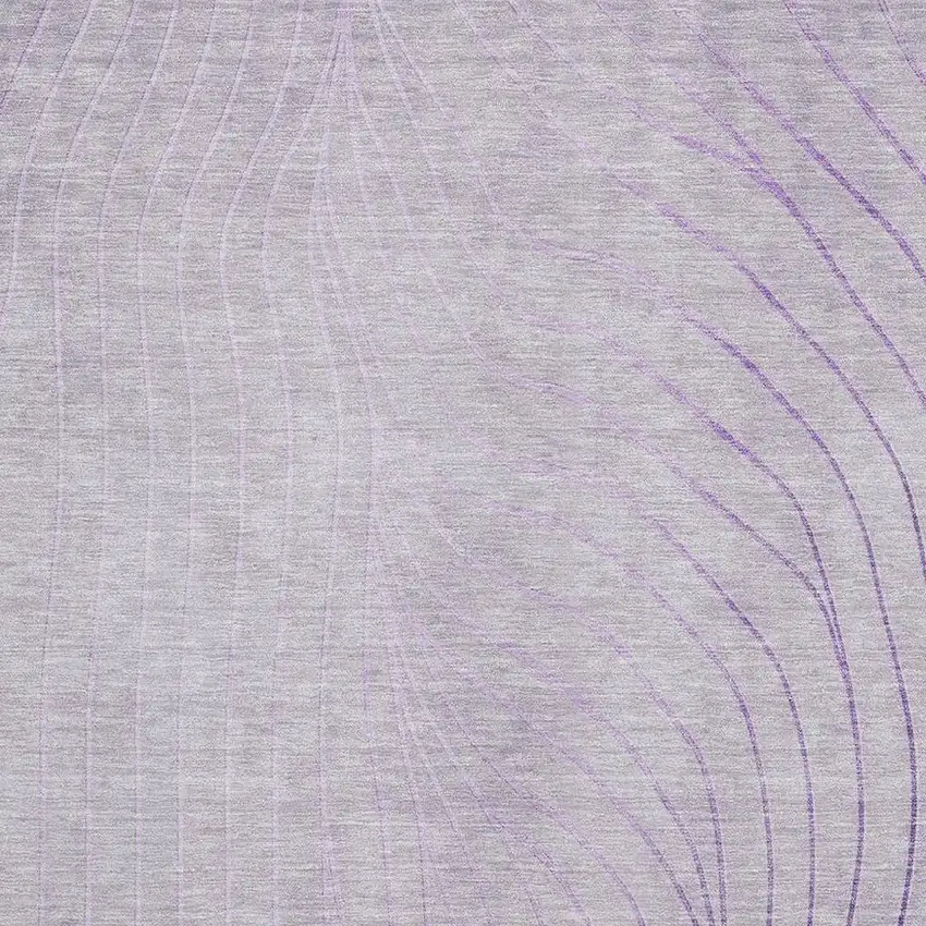 Lavender And Silver Abstract Washable Area Rug With UV Protection Photo 3
