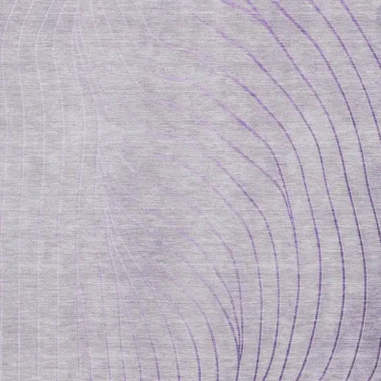 Lavender And Silver Abstract Washable Area Rug With UV Protection Photo 3