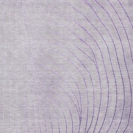 Lavender And Silver Abstract Washable Area Rug With UV Protection Photo 3