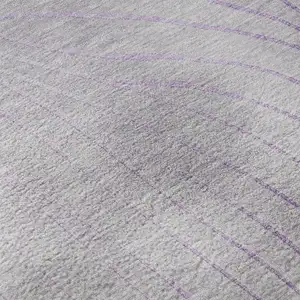 Photo of Lavender And Silver Abstract Washable Area Rug With UV Protection