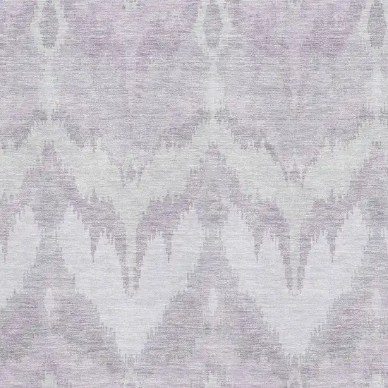 Lavender And Silver Ikat Washable Area Rug With UV Protection Photo 3