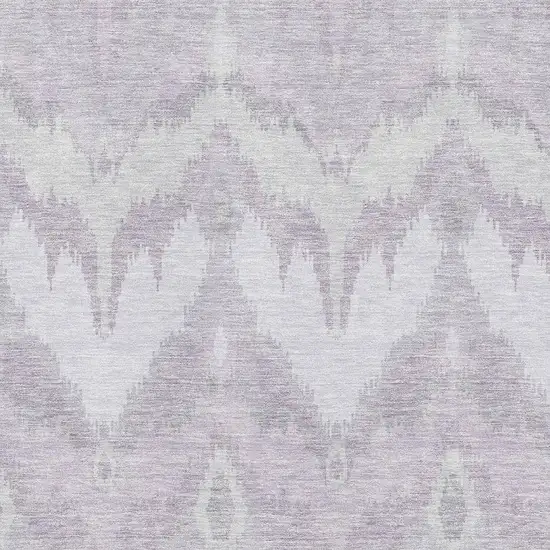 Lavender And Silver Ikat Washable Area Rug With UV Protection Photo 3
