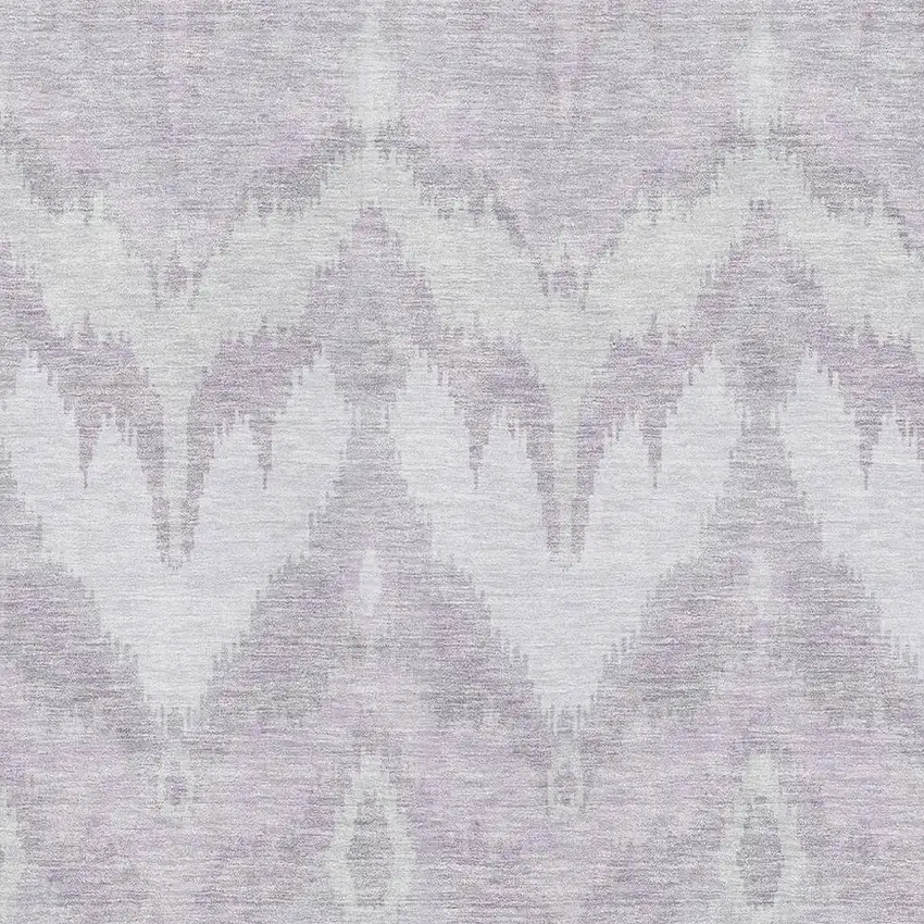 Lavender And Silver Ikat Washable Area Rug With UV Protection Photo 3