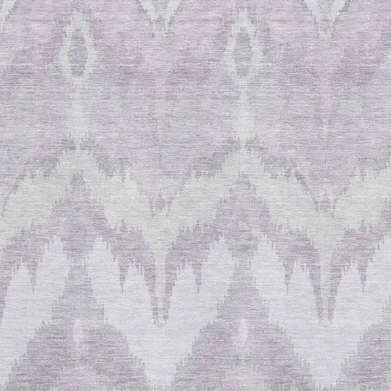 Lavender And Silver Ikat Washable Area Rug With UV Protection Photo 3