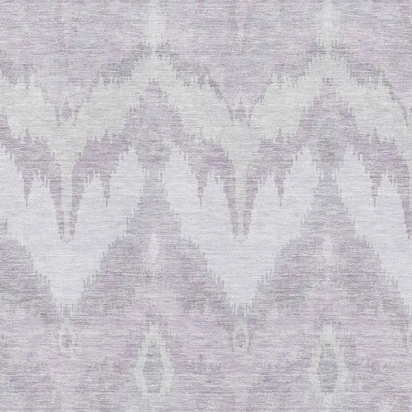 Lavender And Silver Ikat Washable Area Rug With UV Protection Photo 3