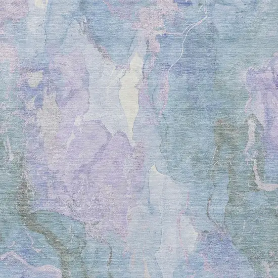 Lavender And Sky Blue Abstract Washable Indoor Outdoor Area Rug Photo 6