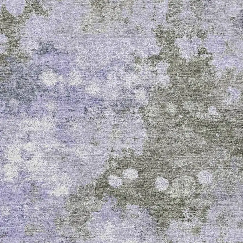 Lavender And Taupe Abstract Washable Area Rug With UV Protection Photo 3
