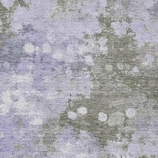 Lavender And Taupe Abstract Washable Area Rug With UV Protection Photo 3