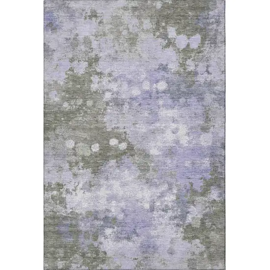 Lavender And Taupe Abstract Washable Area Rug With UV Protection Photo 4