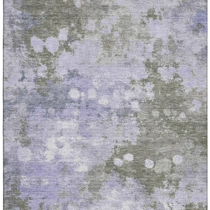 Lavender And Taupe Abstract Washable Area Rug With UV Protection Photo 3