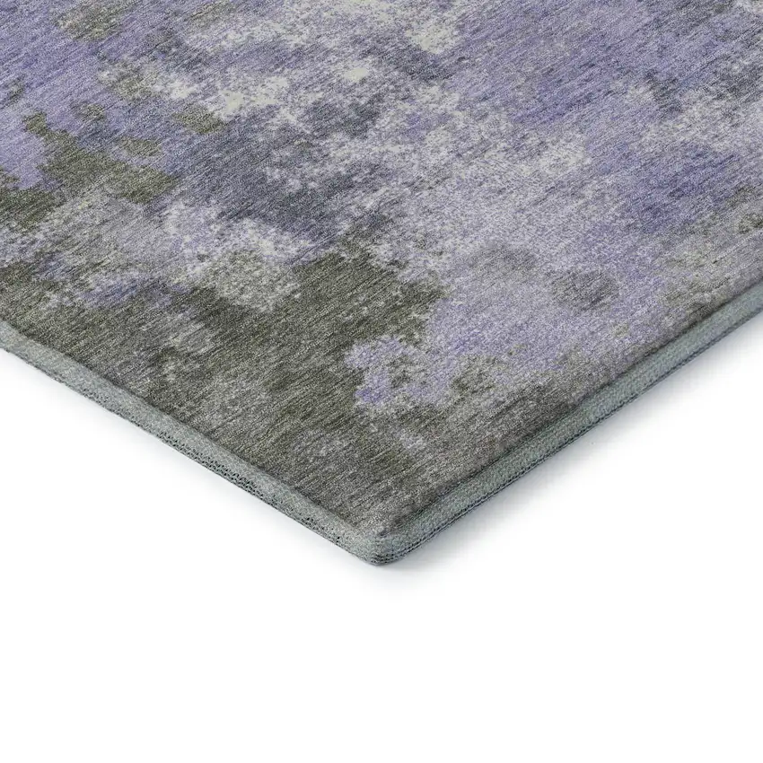 Lavender And Taupe Abstract Washable Area Rug With UV Protection Photo 8