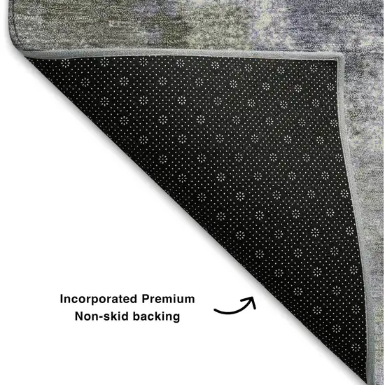 Lavender And Taupe Abstract Washable Area Rug With UV Protection Photo 7