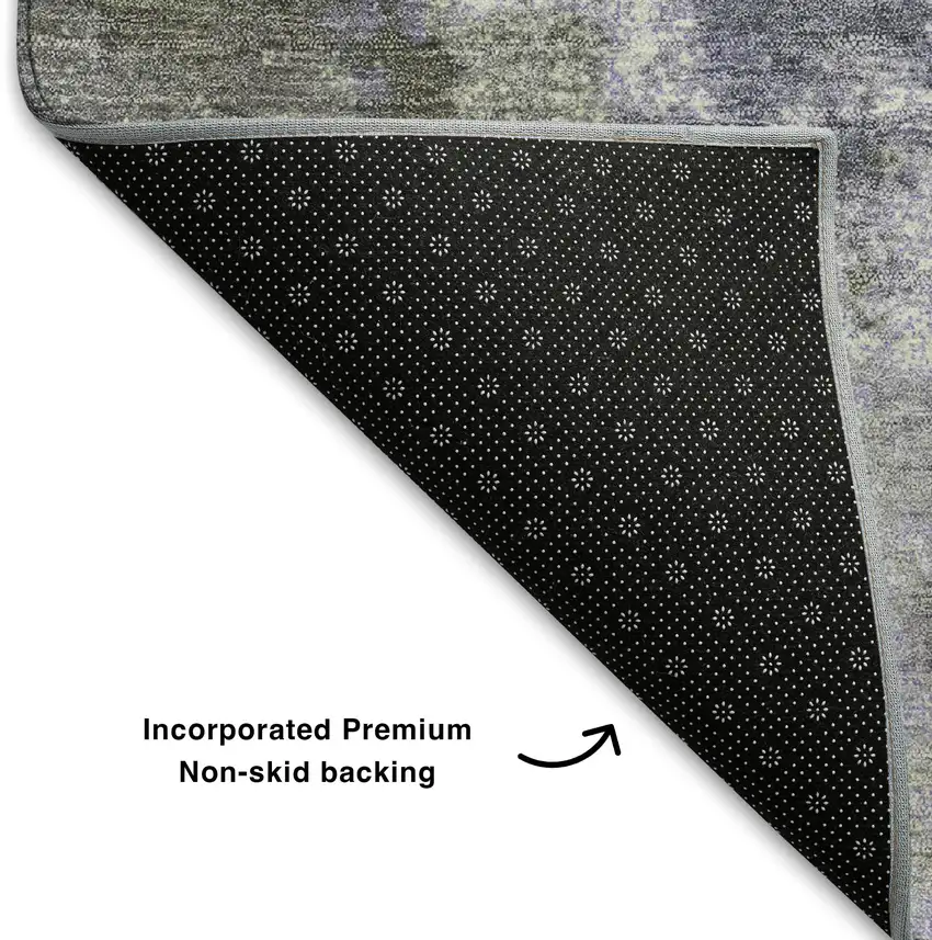 Lavender And Taupe Abstract Washable Area Rug With UV Protection Photo 7
