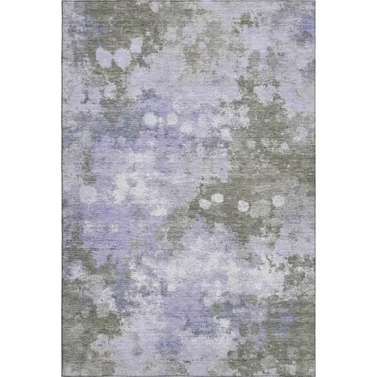 Lavender And Taupe Abstract Washable Area Rug With UV Protection Photo 2